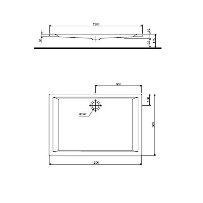 Душевой поддон KOLO PACYFIK 120x80 AntiSlide xBP0780101