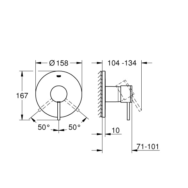 Grohe Atrio Смеситель однорычажный на 1 выход (24065003)