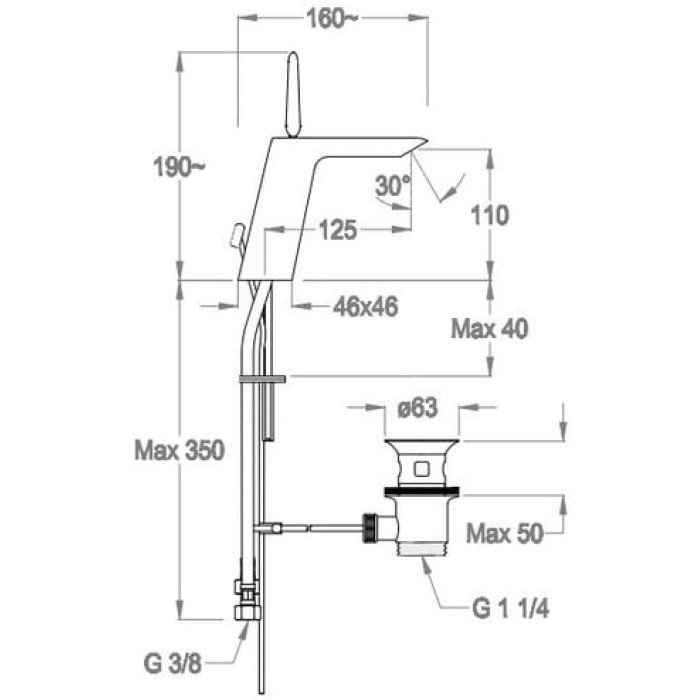 Смеситель для раковины Fir Dynamica JK 89 (89.1531.5.10.00)