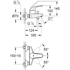 Grohe Euroeco Смеситель однорычажный для ванны (32743000)