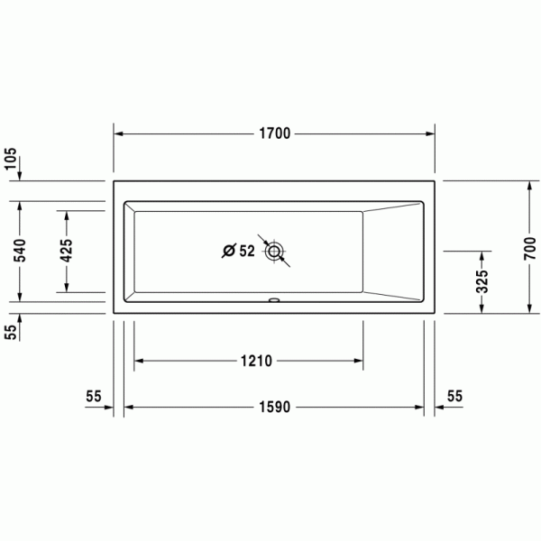 Vero ванна прямоугольная 170 см 700132000000000 в интернет-магазине «Estet Room»