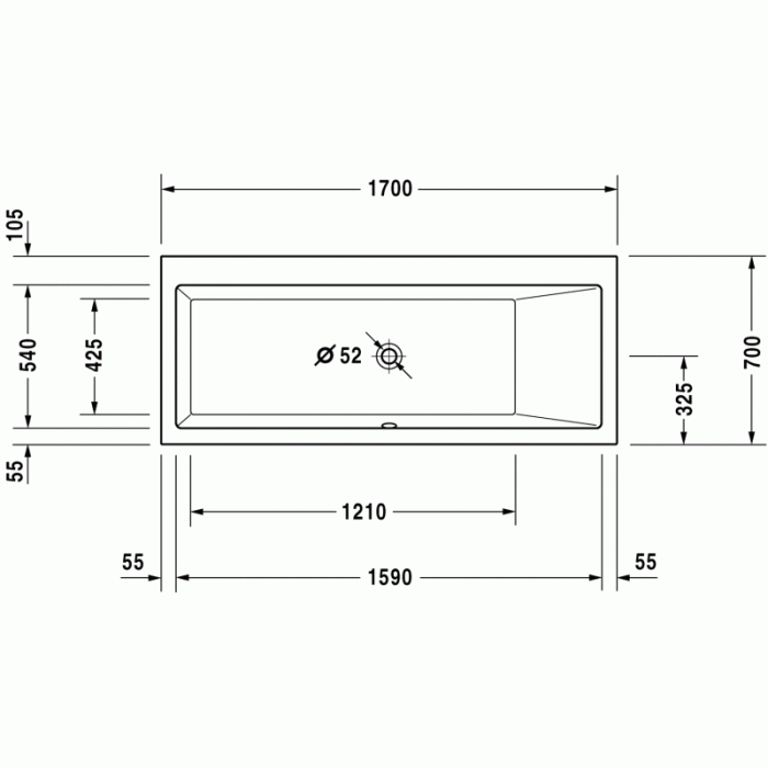 Vero ванна прямоугольная 170 см 700132000000000 в интернет-магазине «Estet Room»