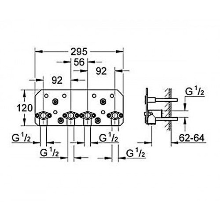 Grohe Rainshower F-Series Монтажный набор для верхнего душа (26042000)