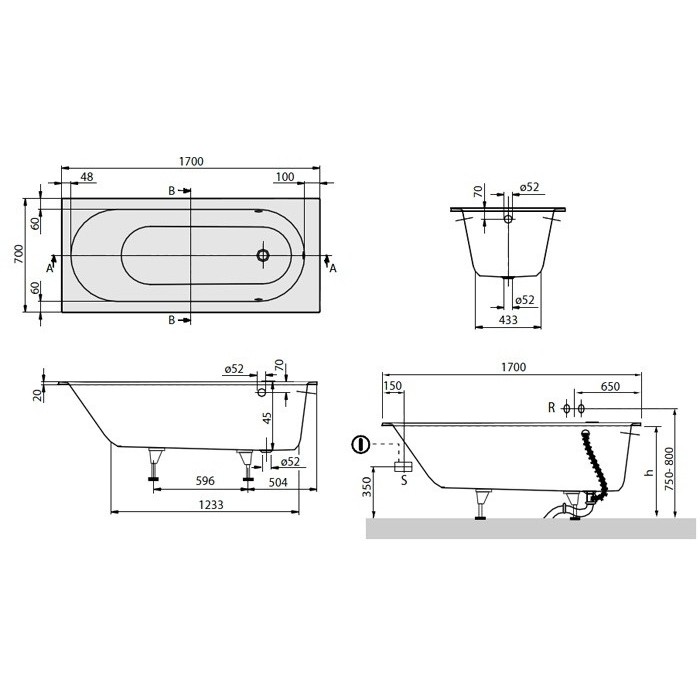 Ванна квариловая Villeroy&Boch Oberon UBQ177OBE2V-01