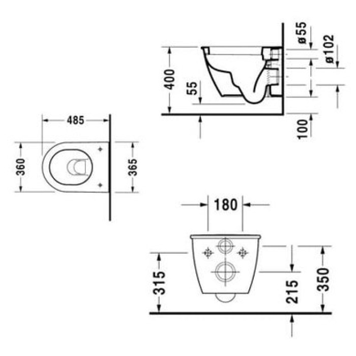 Плитка керамогранит Унитаз подвесной унитаз укороченный Duravit Darling New 2549090000 для пола