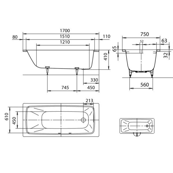 Kaldewei Cayono 170x75 (275000010001)