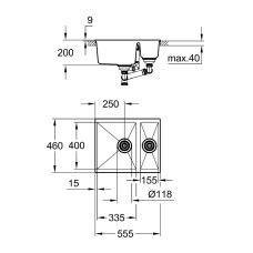 Grohe Мийка для кухні 555x460 мм, Granite Grey (31648AT0)