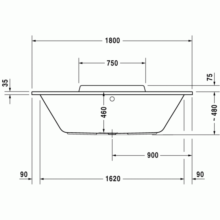 DuraStyle ванна прямоугольная 180 см  700298000000000 в интернет-магазине «Estet Room»