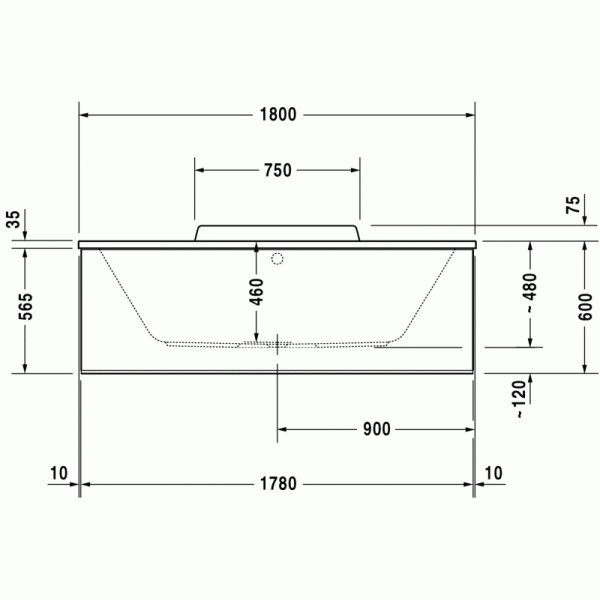 DuraStyle ванна прямоугольная 180 см  700298000000000 в интернет-магазине «Estet Room»