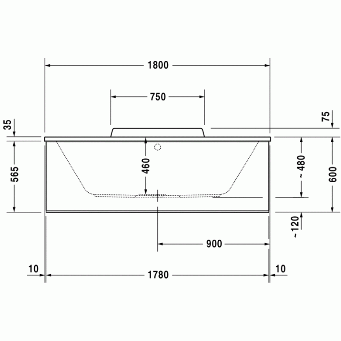 DuraStyle ванна прямоугольная 180 см  700298000000000 в интернет-магазине «Estet Room»