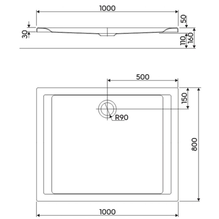 Душевой поддон KOLO PACYFIK 100x80 xBP0718000