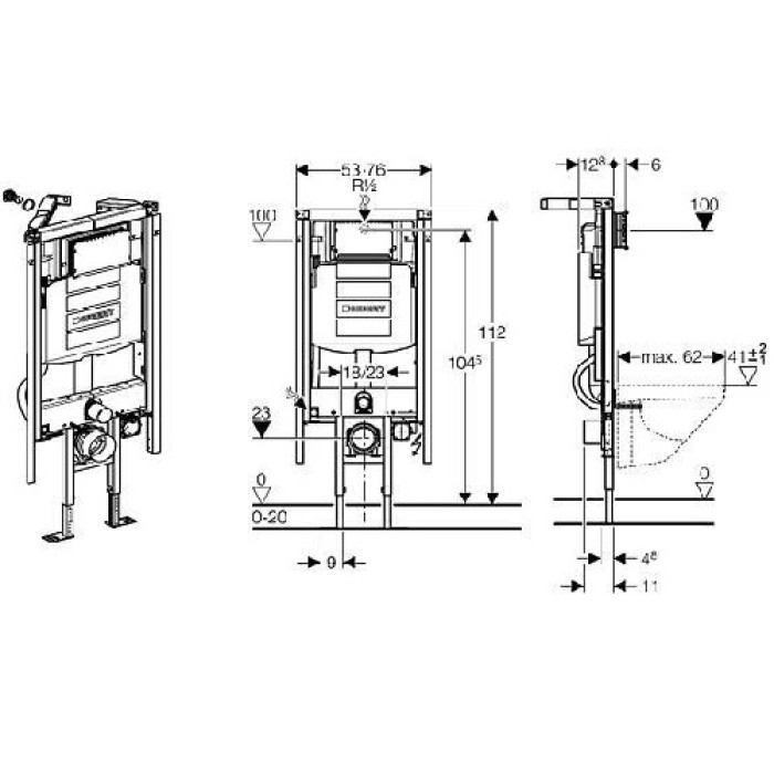 Инсталляция для унитаза Geberit Duofix 111.390.00.5