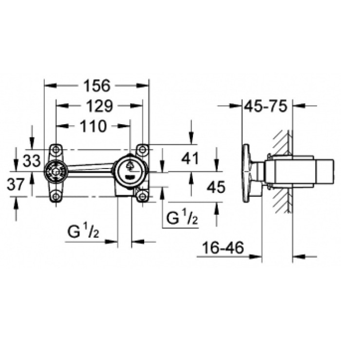 Grohe Однорычажный смеситель 1/2", механизм скрытого монтажа (32635000)