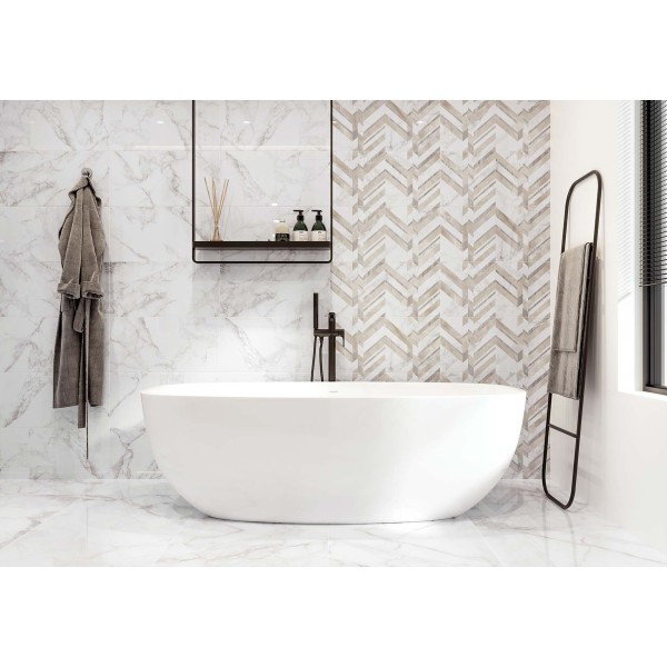 Плитка GOLDEN TILE MARMO BIANCO Chevron G70151 под мрамор