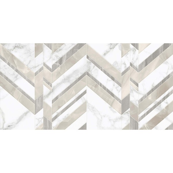 Плитка GOLDEN TILE MARMO BIANCO Chevron G70151 под мрамор