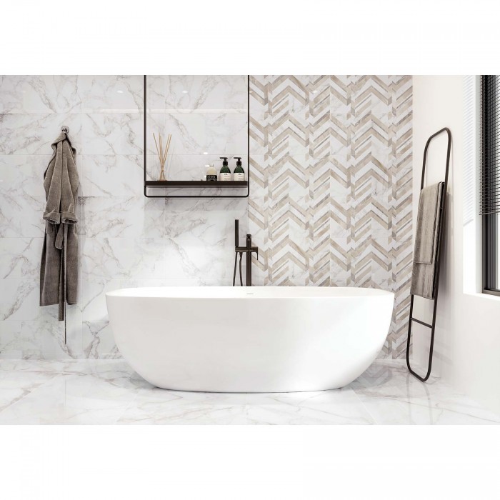 Плитка GOLDEN TILE MARMO BIANCO Chevron G70151 под мрамор