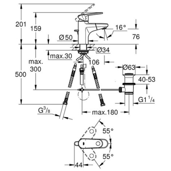 Смеситель для раковины Grohe Europlus S-Size 33155002