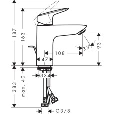 Смеситель для раковины Hansgrohe Logis 100 71100000