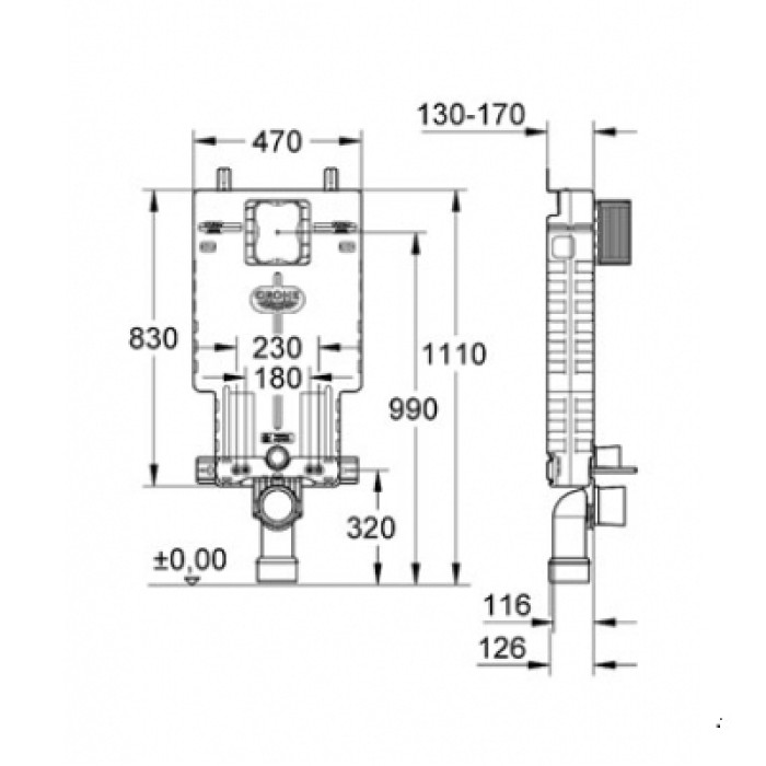 Инсталляция Grohe Uniset 38643001