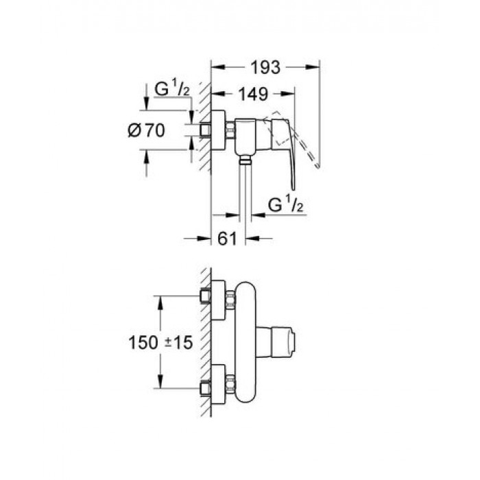 Смеситель для душа Grohe Eurostyle cosmopolitan 33590002