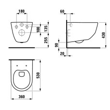 Унитаз подвесной безободковый Laufen Pro Rimless с крышкой Slim Soft-Close H8669570000001