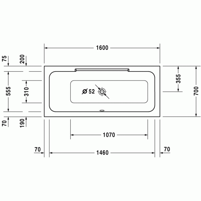 DuraStyle ванна прямоугольная 160 см 700292000000000 в интернет-магазине «Estet Room»