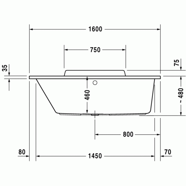 DuraStyle ванна прямоугольная 160 см 700292000000000 в интернет-магазине «Estet Room»