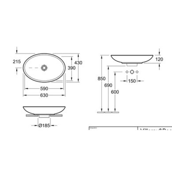 Керамическая раковина Villeroy & Boch Loop & Friends CeramicPlus 515111R1