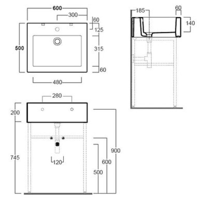 Керамическая раковина 60 см Simas Frozen FZ 10 Керамическая раковина 60 см Simas Frozen FZ 10