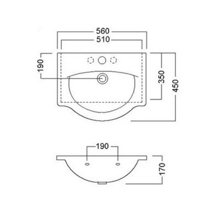 Керамическая раковина 56 см Hatria Sophie, белый (Y0HG01) Керамическая раковина 56 см Hatria Sophie, белый (Y0HG01)