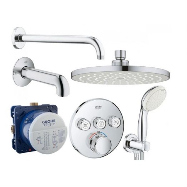 Плитка керамогранит Grohe Grohtherm SmartControl Душевая система для ванны скрытого монтажа (3461402L) для пола