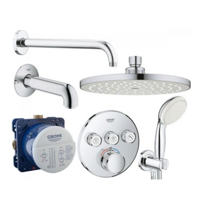 Плитка керамогранит Grohe Grohtherm SmartControl Душевая система для ванны скрытого монтажа (3461402L) для пола