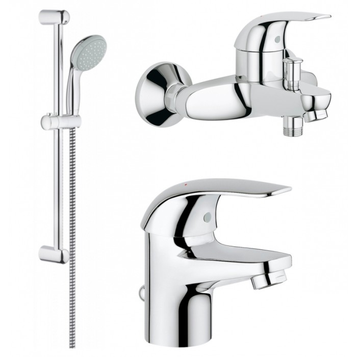 Набор смесителей для ванны Grohe Euroeco 123226S 3 в 1