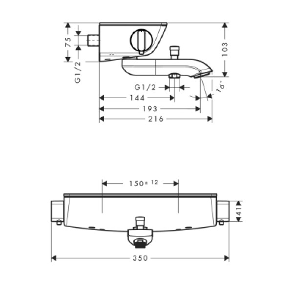 Термостат для ванны Hansgrohe Ecostat Select 13141000