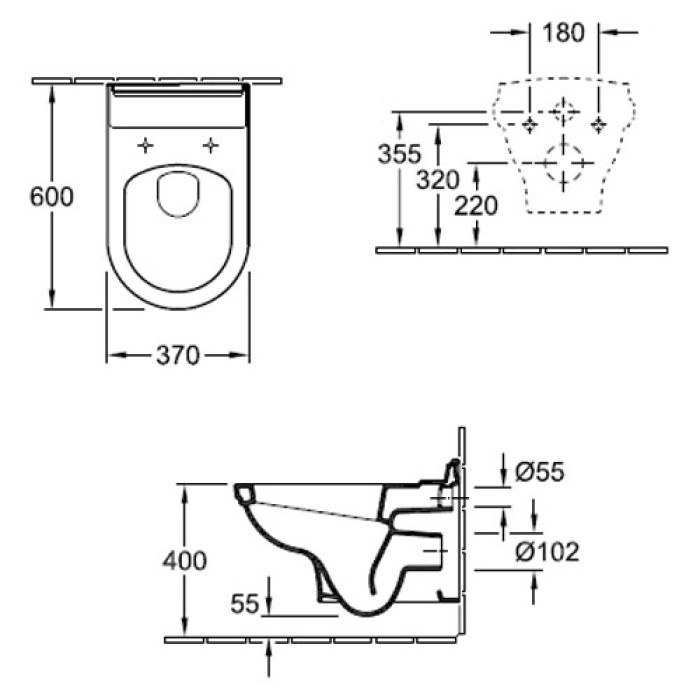 Унитаз подвесной Villeroy & Boch Hommage (6661B0R1)
