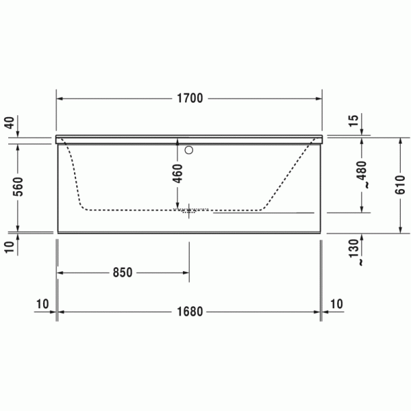 P3 Comforts ванна прямоугольная 170 см 700376000000000 в интернет-магазине «Estet Room»