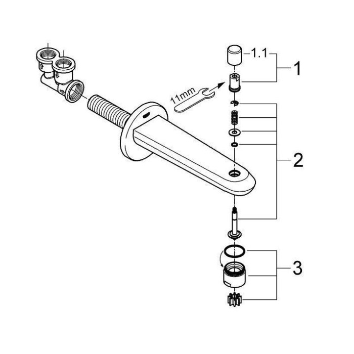 Grohe Eurodisc Cosmopolitan Излив для ванны (13279002)