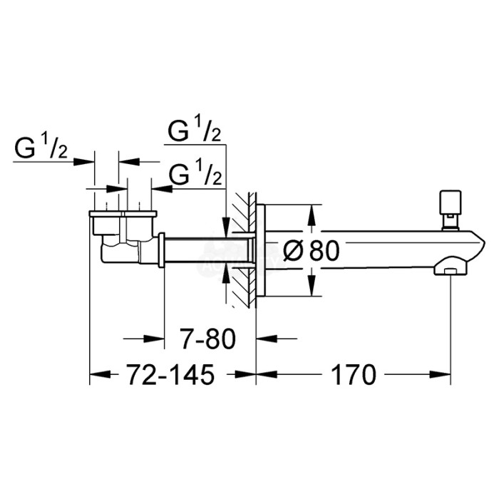 Grohe Eurodisc Cosmopolitan Излив для ванны (13279002)