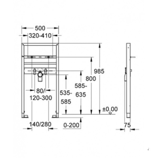Инсталляция для раковины Grohe Rapid SL 38541000