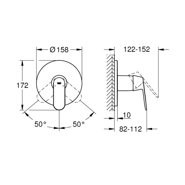 Grohe Eurosmart Cosmopolitan Смеситель однорычажный на 1 выход (24044000)
