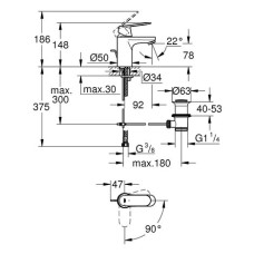 Смеситель для раковины Grohe Eurosmart cosmopolitan S-Size 2337700E