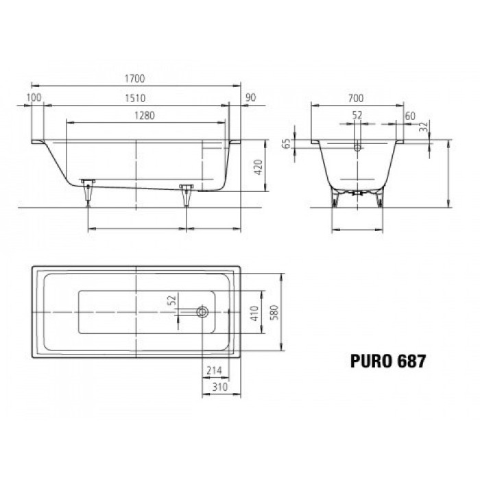 Kaldewei Puro 170x70 (258700010001) Kaldewei Puro 170x70 (258700010001)