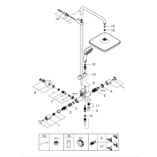 Плитка керамогранит Grohe Tempesta Cosmopolitan System 250 Cube Душевая система 26691000 для пола