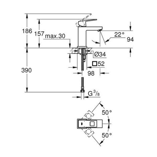 Смеситель для раковины Grohe Eurocube S-Size 23132000