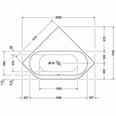 Darling New ванна угловая 141,5 см 700249000000000 в интернет-магазине «Estet Room»