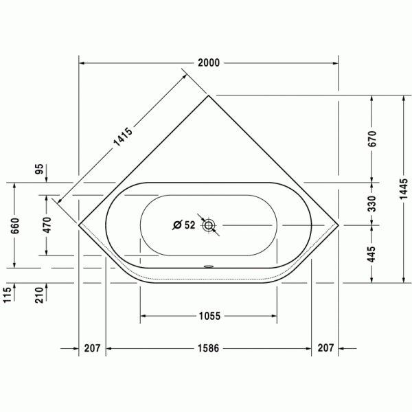 Darling New ванна угловая 141,5 см 700249000000000 в интернет-магазине «Estet Room»