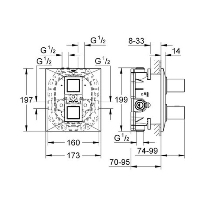 Термостатический смеситель Grohe Allure Brilliant 19792000 Термостатический смеситель Grohe Allure Brilliant 19792000
