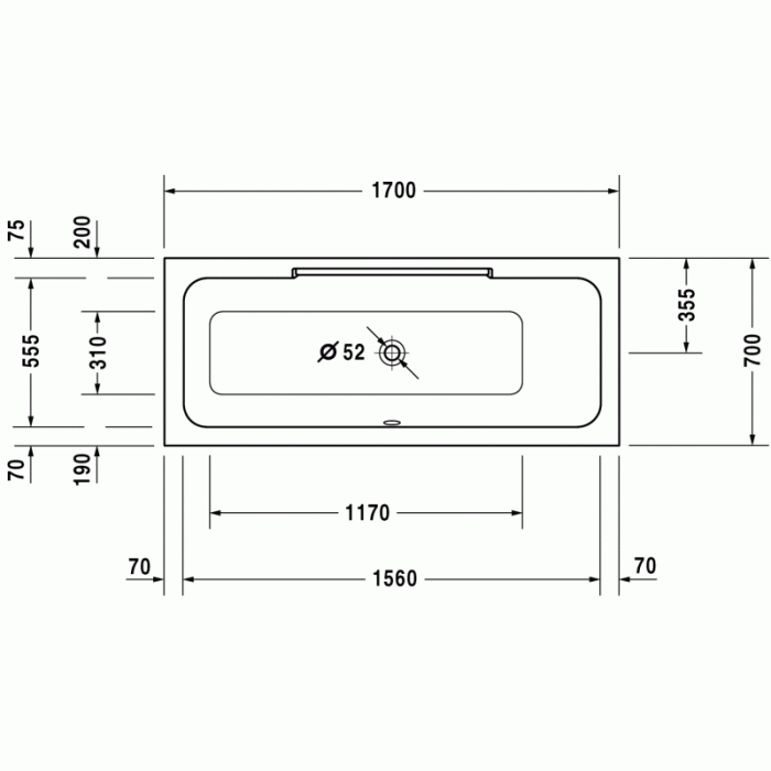 DuraStyle ванна прямоугольная 170 см 700295000000000 в интернет-магазине «Estet Room»