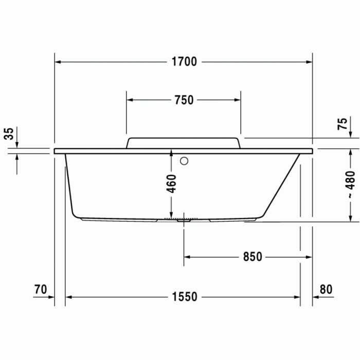 DuraStyle ванна прямоугольная 170 см 700295000000000 в интернет-магазине «Estet Room»