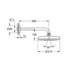 Верхний душ Grohe New Tempesta 210 26411000